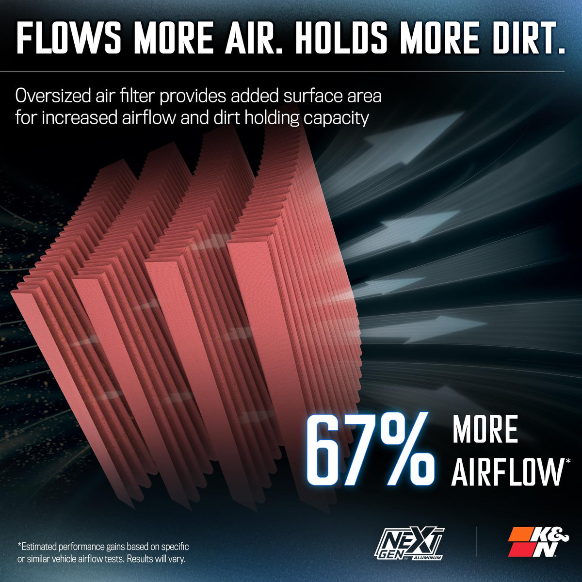 K&N FILTER 70-2591 K&N NextGen Aluminum Cold Air Intake System: High-Flow Cotton Filter: Compatible with 2015-2025 FORD F150; 70-2591