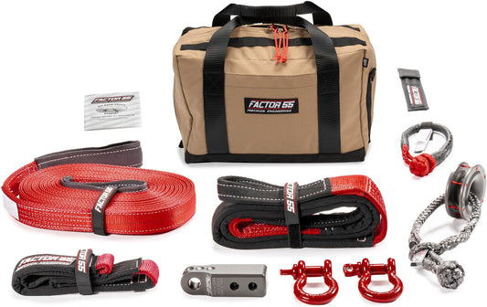 FACTOR 55 00475-06-MEDIUM Factor 55 Sawtooh Winch and Tow Recovery Kit for Trucks, Jeeps, and SUVs, with Gray Hitchlink and Medium Bag