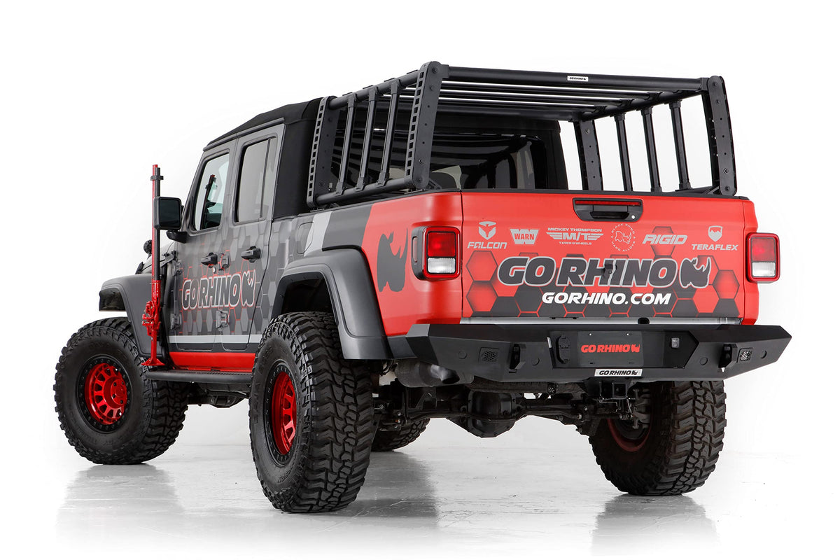 GO RHINO 5950000T-02 Go Rhino XRS Overland Xtreme Rack - Midsize Truck | Steel and Aluminum, Textured Black | 5950000T-01 | Fits 2020-2024 Jeep Gladiator JT, 4-Door