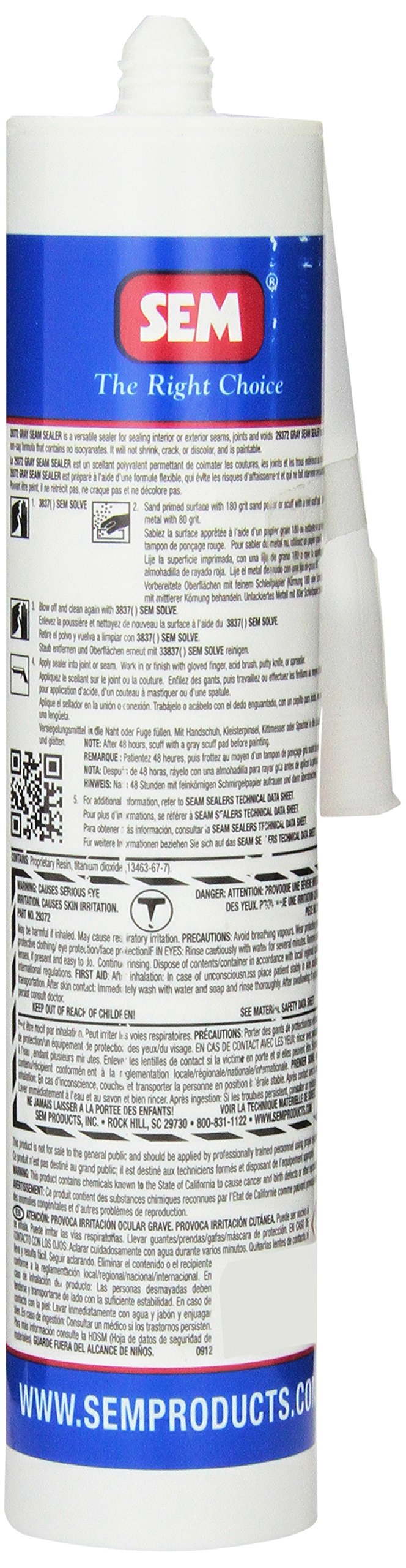 SEM PRODUCTS 29372 SEM 29372 Gray Seam Sealer - 10.1 fl. oz.