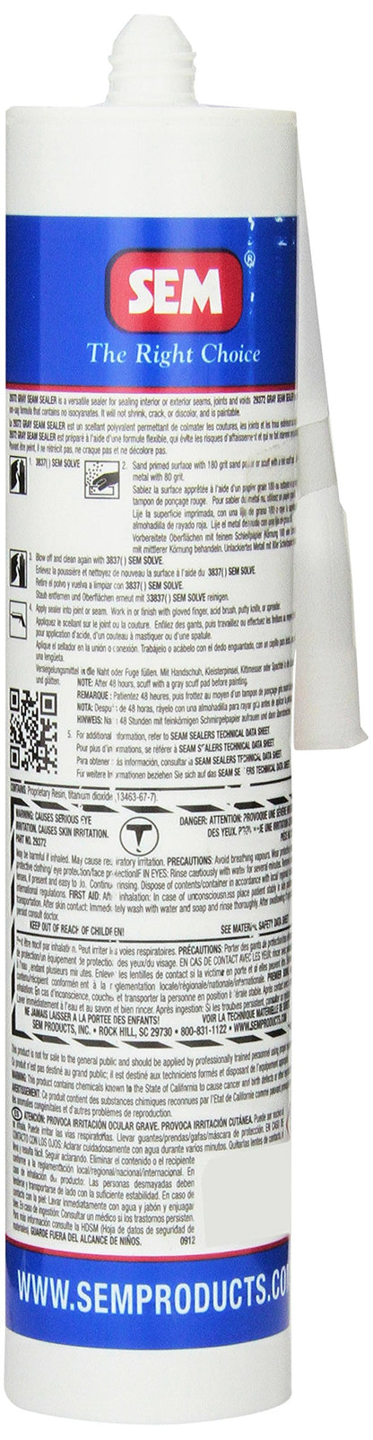 SEM PRODUCTS 29372 SEM 29372 Gray Seam Sealer - 10.1 fl. oz.
