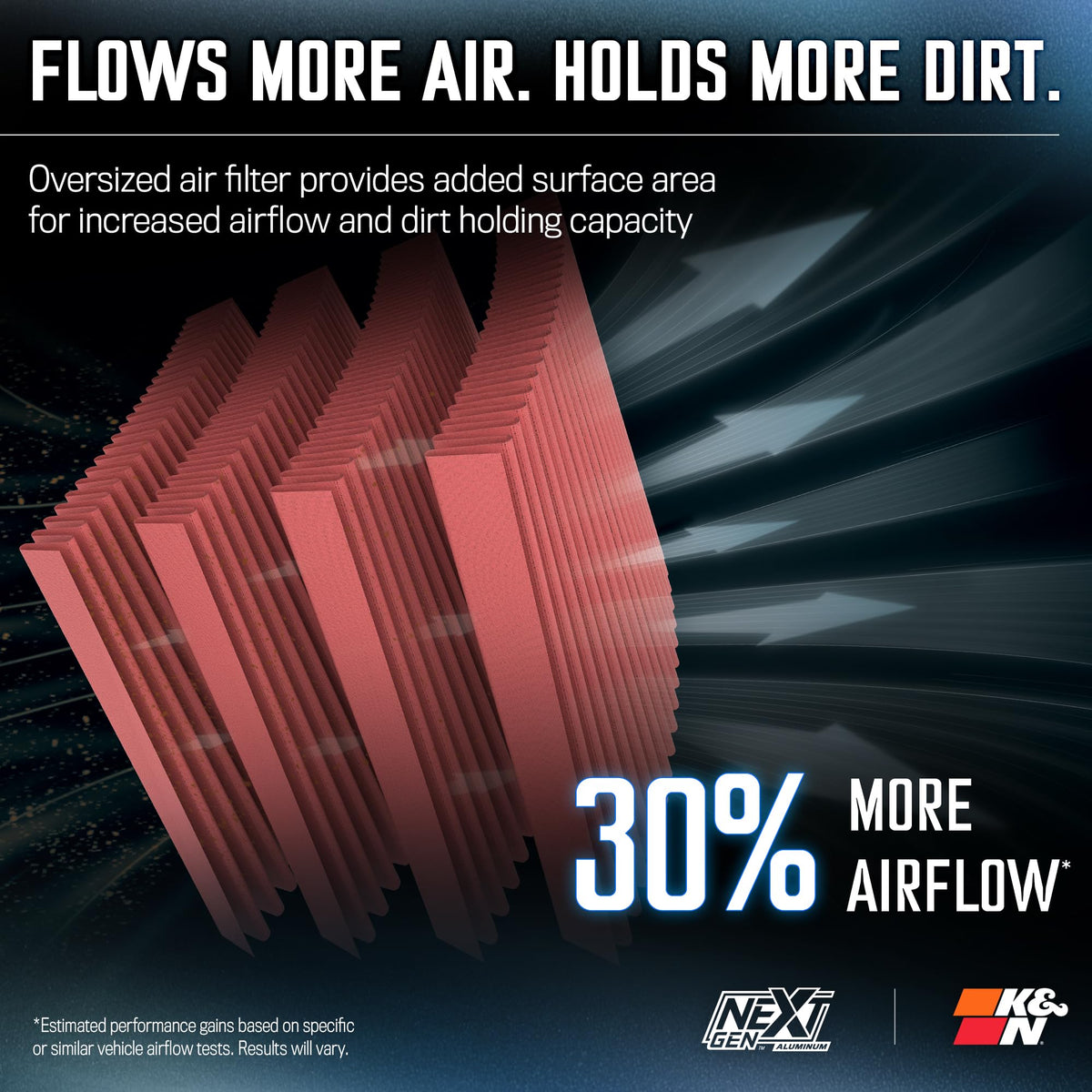 K&N FILTER 70-3082 K&N NextGen Aluminum Cold Air Intake System: High-Flow Cotton Filter: Compatible with 2014-2020 CADILLAC/CHEVRLOET/GMC Escalade; Silverado 1500; Suburban; Tahoe; Sierra 1500; Yukon; Yukon XL; 70-3082