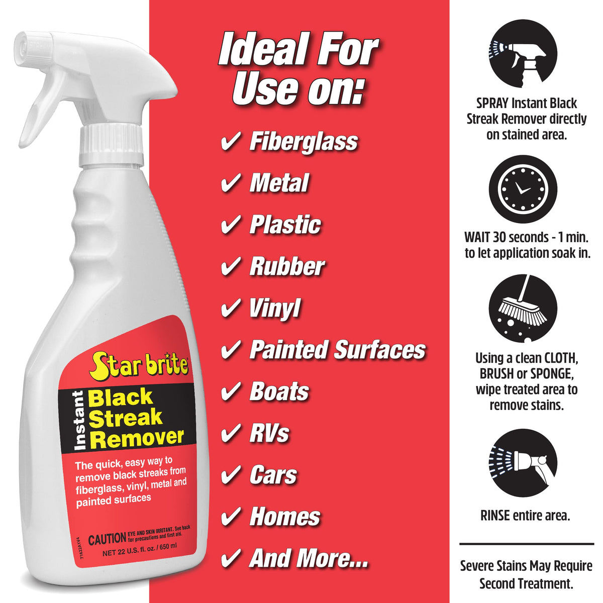 STAR BRITE 071600N STAR BRITE Instant Black Streak Remover for Grease, Oil, Smoke Stains