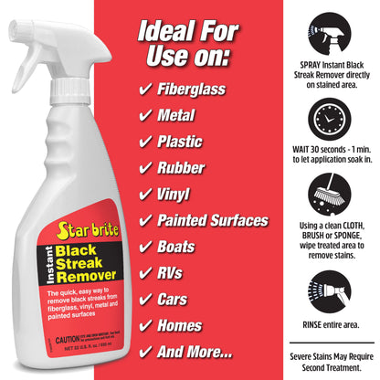 STAR BRITE 071600N STAR BRITE Instant Black Streak Remover for Grease, Oil, Smoke Stains