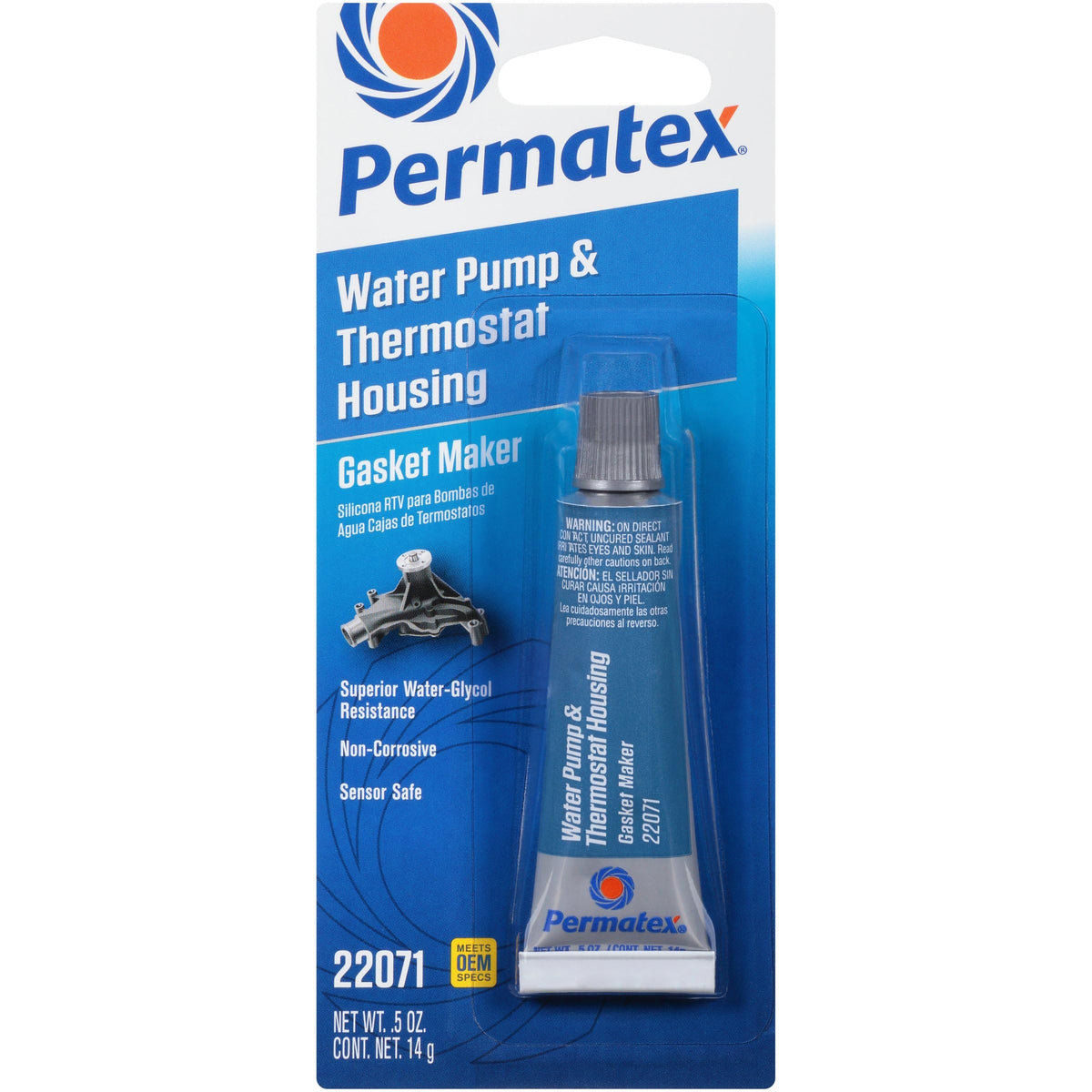PERMATEX 22071 Permatex 22071 Water Pump and Thermostat RTV Silicone Gasket, 0.5 oz.