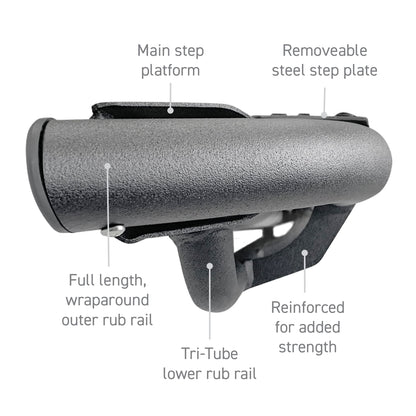 GO RHINO DT4435T Go Rhino Dominator Xtreme DT Sidesteps & Brackets | Mild Steel, Textured Black | DT4435T | Fits 2022-2024 Toyota Tundra Crew Max Pickup