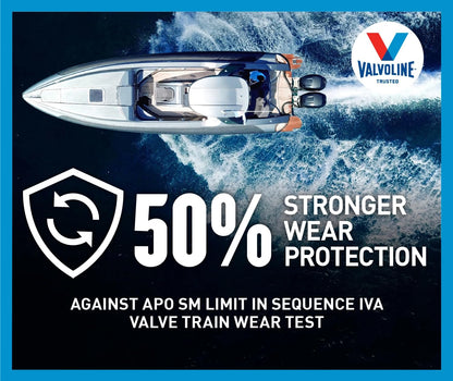 VALVOLINE 899557 Valvoline 4-Stroke Marine Full Synthetic Engine Oil 1 Quart (Pack of 6)
