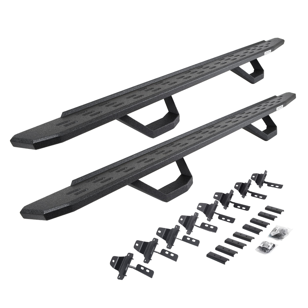 GO RHINO 6965168720T Go Rhino RB30 Running Boards, Brackets, & 2 Pair of Drop Steps | Galvanized Steel, Protective Bedliner Coating | 6965168720T | Fits 2020-2024 Jeep Gladiator, 4-Door