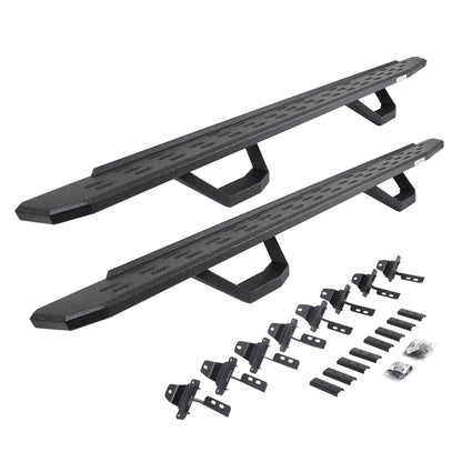 GO RHINO 6965168720T Go Rhino RB30 Running Boards, Brackets, & 2 Pair of Drop Steps | Galvanized Steel, Protective Bedliner Coating | 6965168720T | Fits 2020-2024 Jeep Gladiator, 4-Door