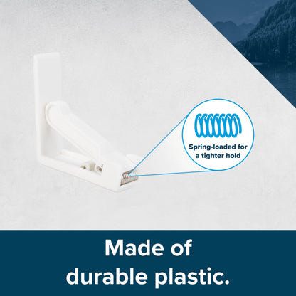 CAMCO 51077 Camco Deluxe Tablecloth Clamps | Features a Spring-Loaded Design for a Strong Hold, a Heavy-Duty Plastic Construction, and Fits Tables Up to 1-1/2-Inches Thick | 4-Pack (51077)