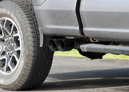 FLOWMASTER 718116 Flowmaster 718116 FlowFX Cat-Back Exhaust Kit 3 to 2.5 Inch Dual Same Side Exit 409 Stainless Steel 4 Inch Black Ceramic Coat 304 Stainless Steel Tips Compatible with 2020-2024 Ford F-150 2.7 3.5 5.0L