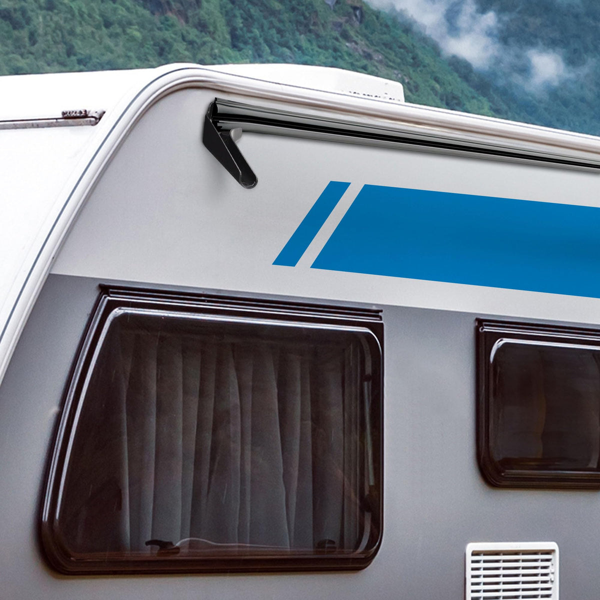 CAMCO 42452 Camco RV Gutter Spouts with Built-in Extensions | Direct Rain Water Runoff Away from The RV | Features an Easy Installation, a Sun Resilient Resin Construction, and Comes in a 4-Pack of Black (42452)