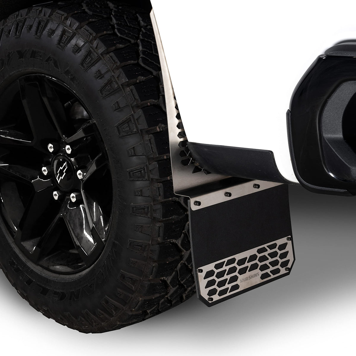 PUTCO 78110 Putco 15-23 F-150 Putco Brushed Stainless Steel HEX Mud Skins Mud Flaps - 1 Pair - Ford
