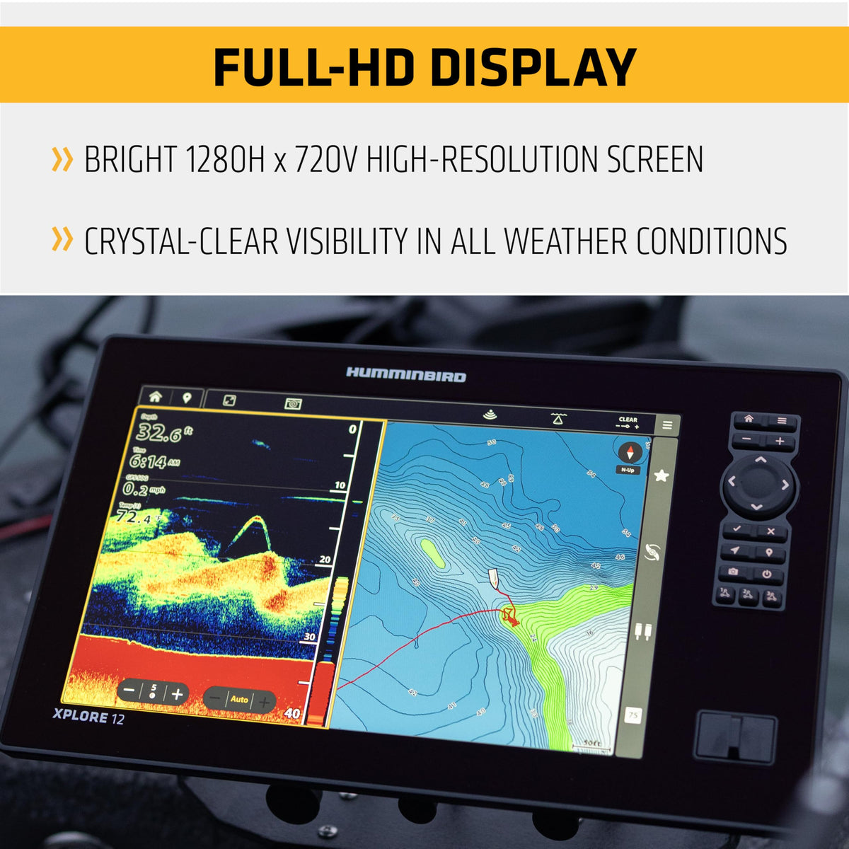 HUMMINBIRD 412000-1 Humminbird XPLORE 9 GPS Fish Finder with Transducer, MEGA Side Imaging+ & HD Touchscreen