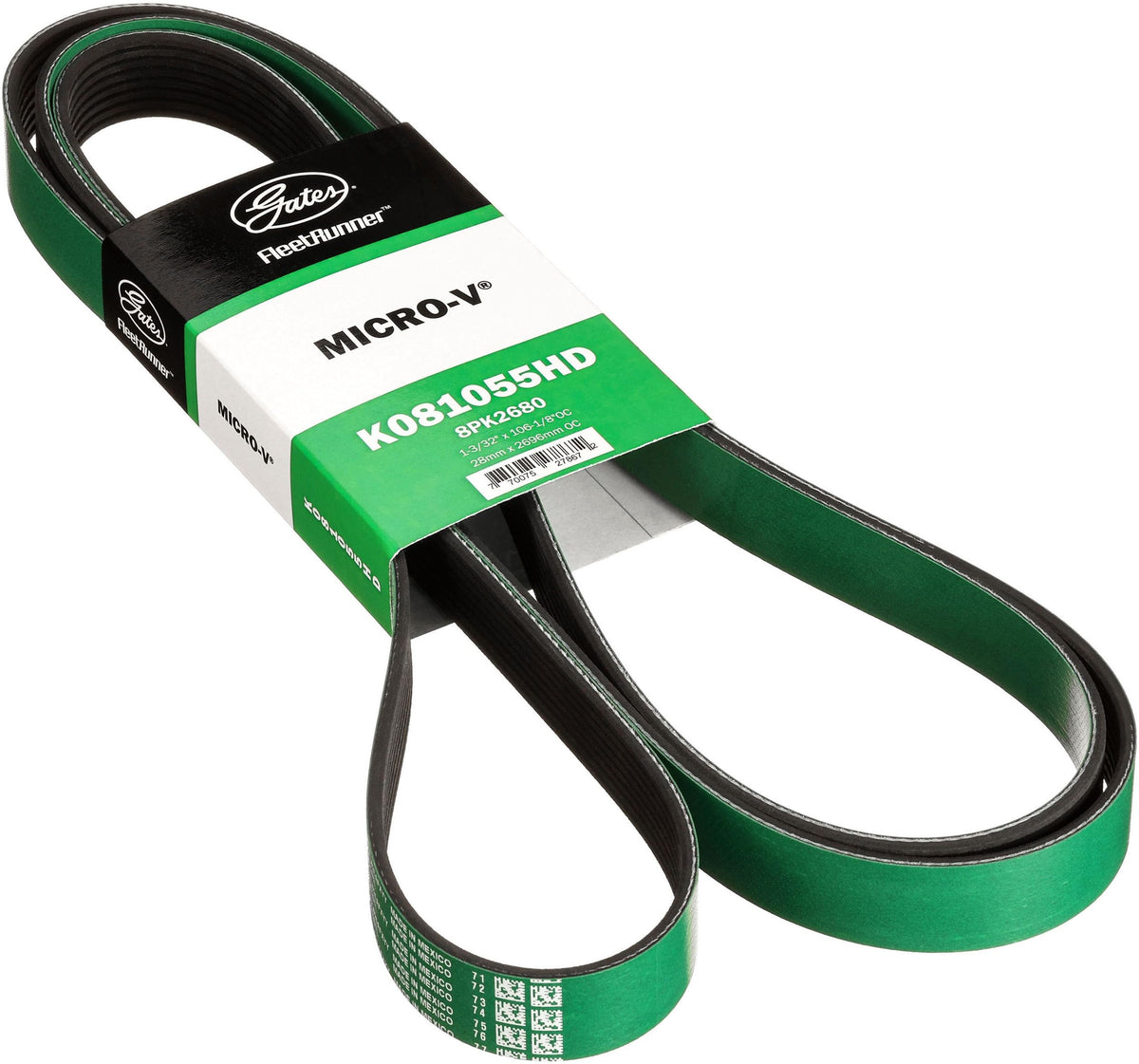 Gates K081055HD FleetRunner Micro-V Serpentine Drive Belt