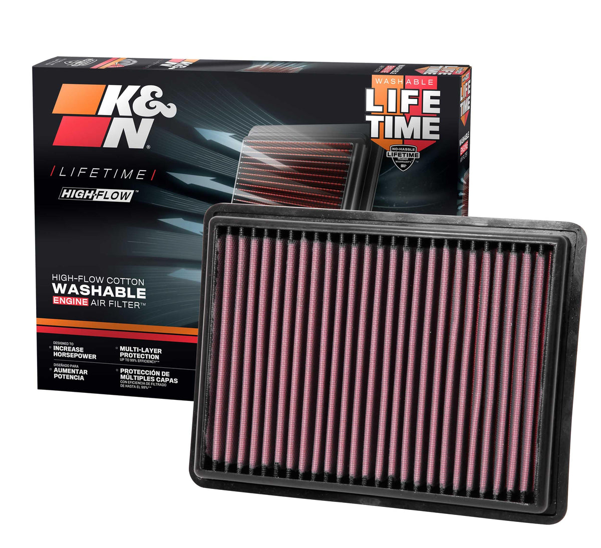 K&N FILTER 33-5069 K&N High-Flow Original Lifetime Engine Air Filter: Increase Power: Premium, Washable: Compatible with 2017-2026 Chevrolet/GMC: Equinox, Terrain, 33-5069