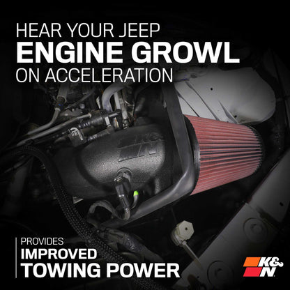K&N FILTER 63-1595 K&N Cold Air Intake System: High-Flow Air-Filter, Increase Performance & Horsepower: Compatible with 2022-2024 JEEP Grand Cherokee, 63-1595