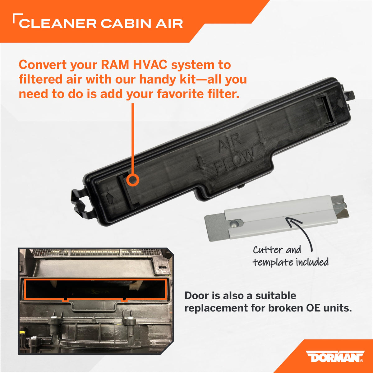 DORMAN 259-101 Dorman 259-101 Cabin Air Filter Door Kit