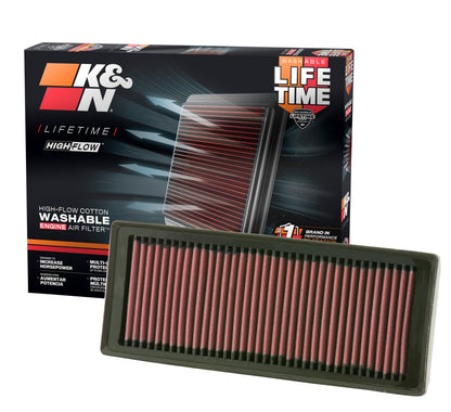 K&N FILTER 33-2945 K&N High-Flow Original Lifetime Engine Air Filter: Increase Power: Premium, Washable: Compatible with 2007-2017 AUDI: A4, A5, Q5, 33-2945