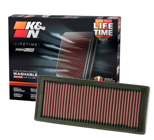K&N FILTER 33-2945 K&N High-Flow Original Lifetime Engine Air Filter: Increase Power: Premium, Washable: Compatible with 2007-2017 AUDI: A4, A5, Q5, 33-2945
