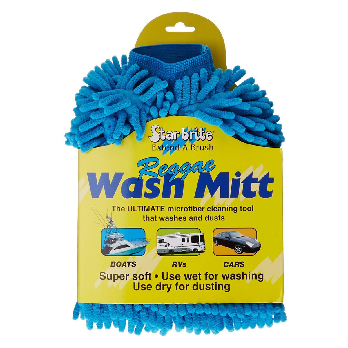 STAR BRITE 040105 STAR BRITE Microfiber Reggae Wash Mitt, Blue