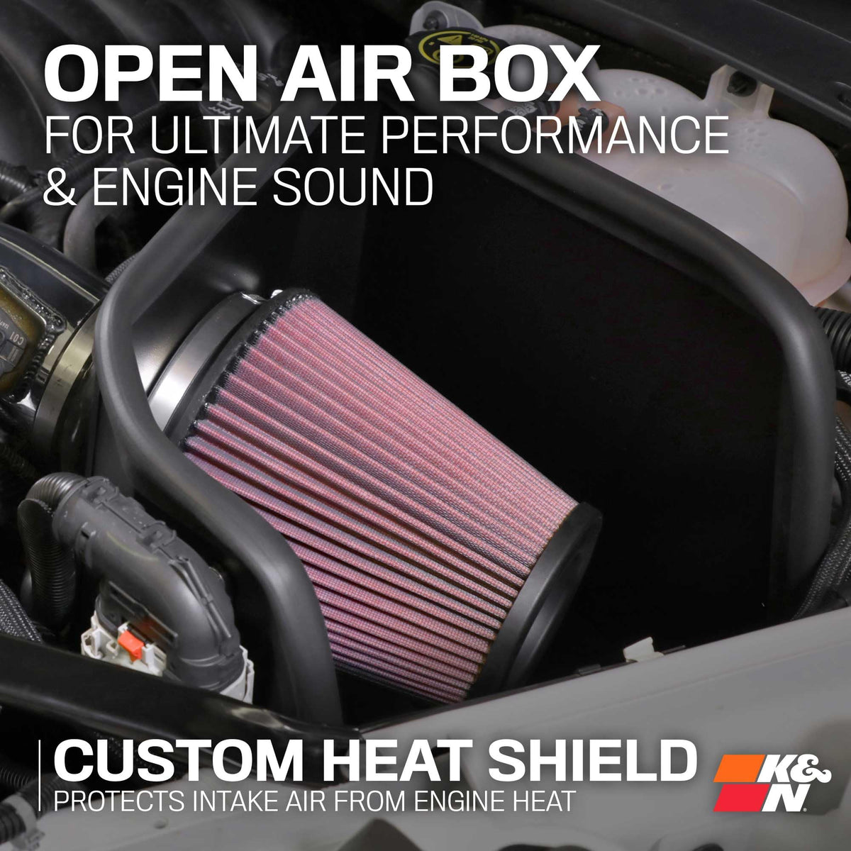 K&N FILTER 77-3110KP K&N Cold Air Intake System: High-Flow Air Filter, Increase Performance & Towing: Compatible with 2019-2026 Chevy/GMC/Cadillac Silverado 1500, Suburban, Tahoe, Sierra 1500, Yukon, Escalade, 77-3110KP