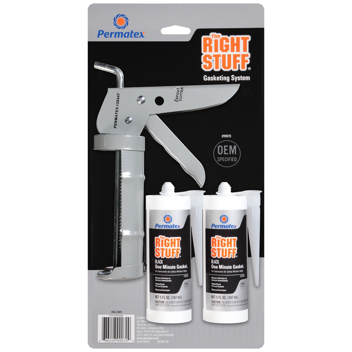 PERMATEX 99070 Permatex 99070 The Right Stuff Gasket Maker, 5 oz. - 2 Pack with Caulking Gun