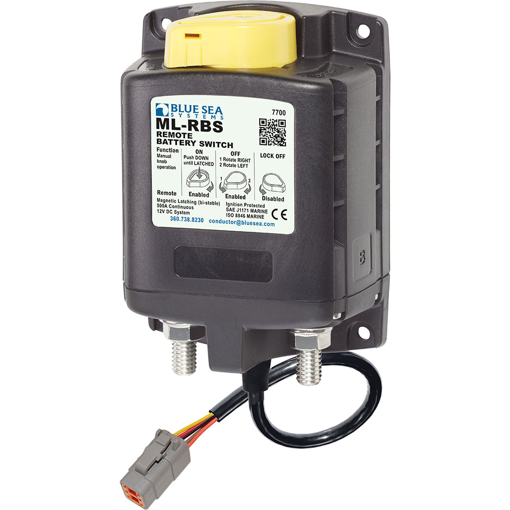 Blue Sea Systems 7700100 Blue Sea 7700100 ML Solenoid 12V 500A w/Manual Control &amp; Deutsch Connector