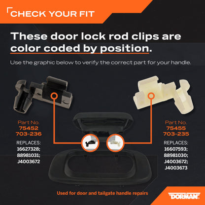 DORMAN 75455 Dorman 75455 Door Lock Rod Clips
