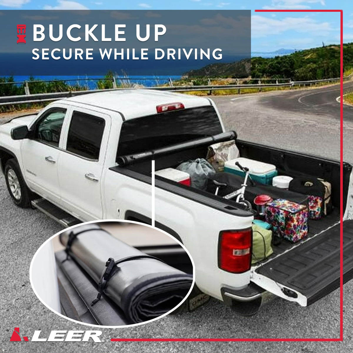 LEER 610336 LEER SR250 Soft Rolling Tonneau Cover, Fits 2022-2026 Nissan Frontier with 6' Truck Bed