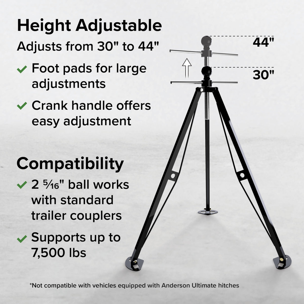 CAMCO 48850 Camco Eaz-Lift Camper & RV Gooseneck Stabilizer Tripod Jack