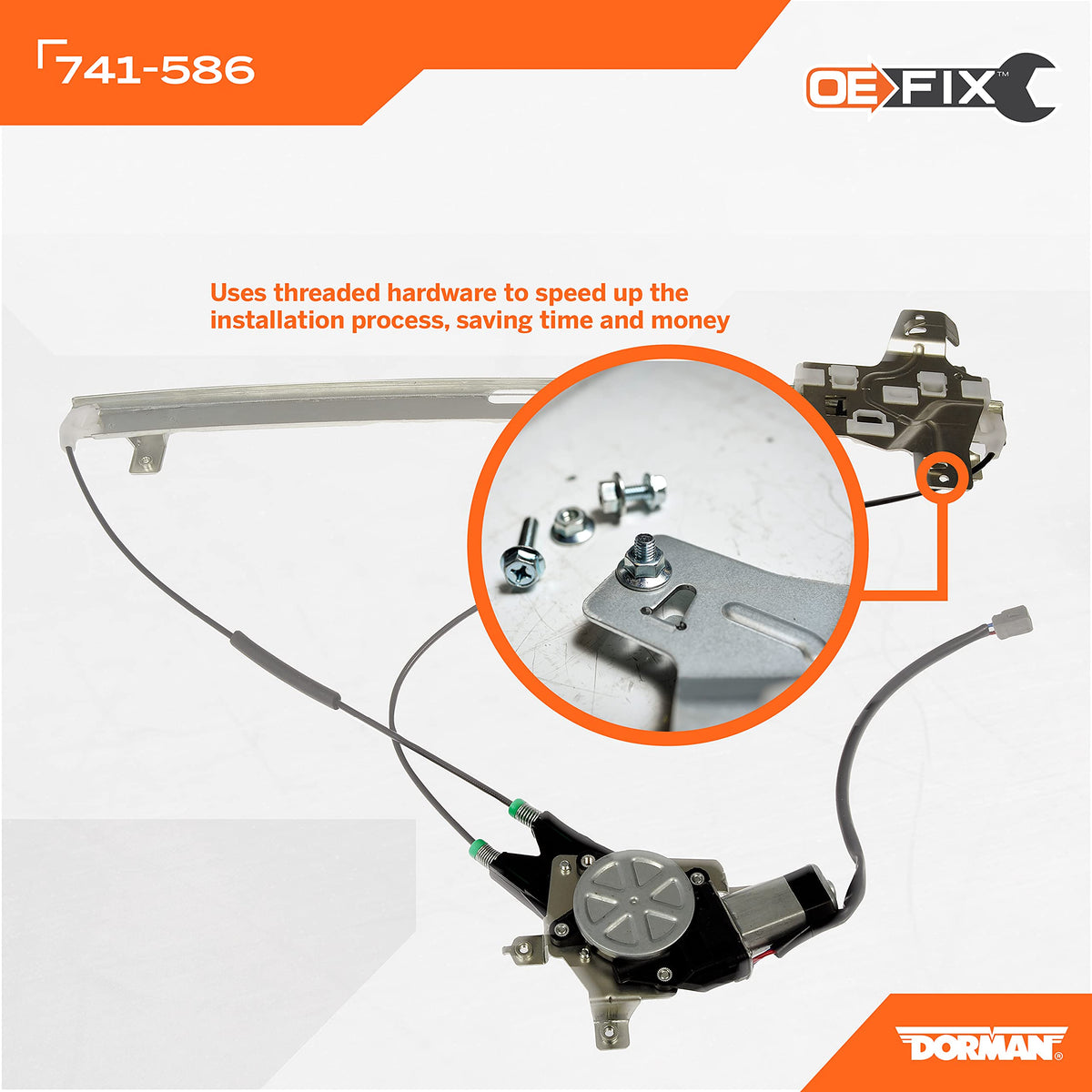 DORMAN 741-586 Dorman 741-586 Front Driver Side Power Window Regulator And Motor Assembly Compatible with Select Ford Models (OE FIX)