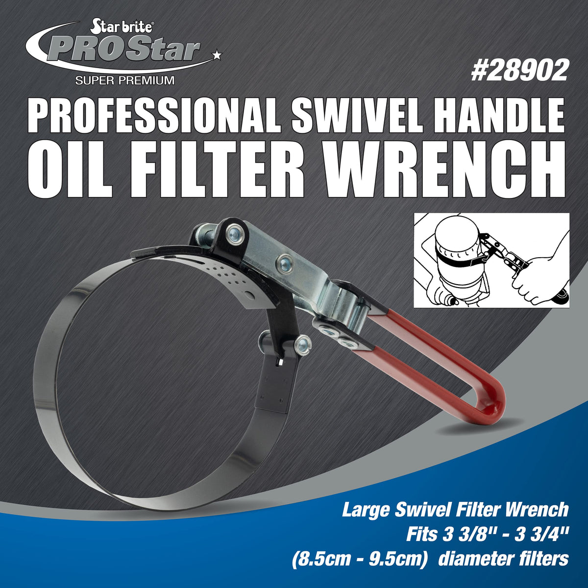 STAR BRITE 028908 STAR BRITE Oil Filter Wrench (ADJ) 2-3/4" x 4" (028908)