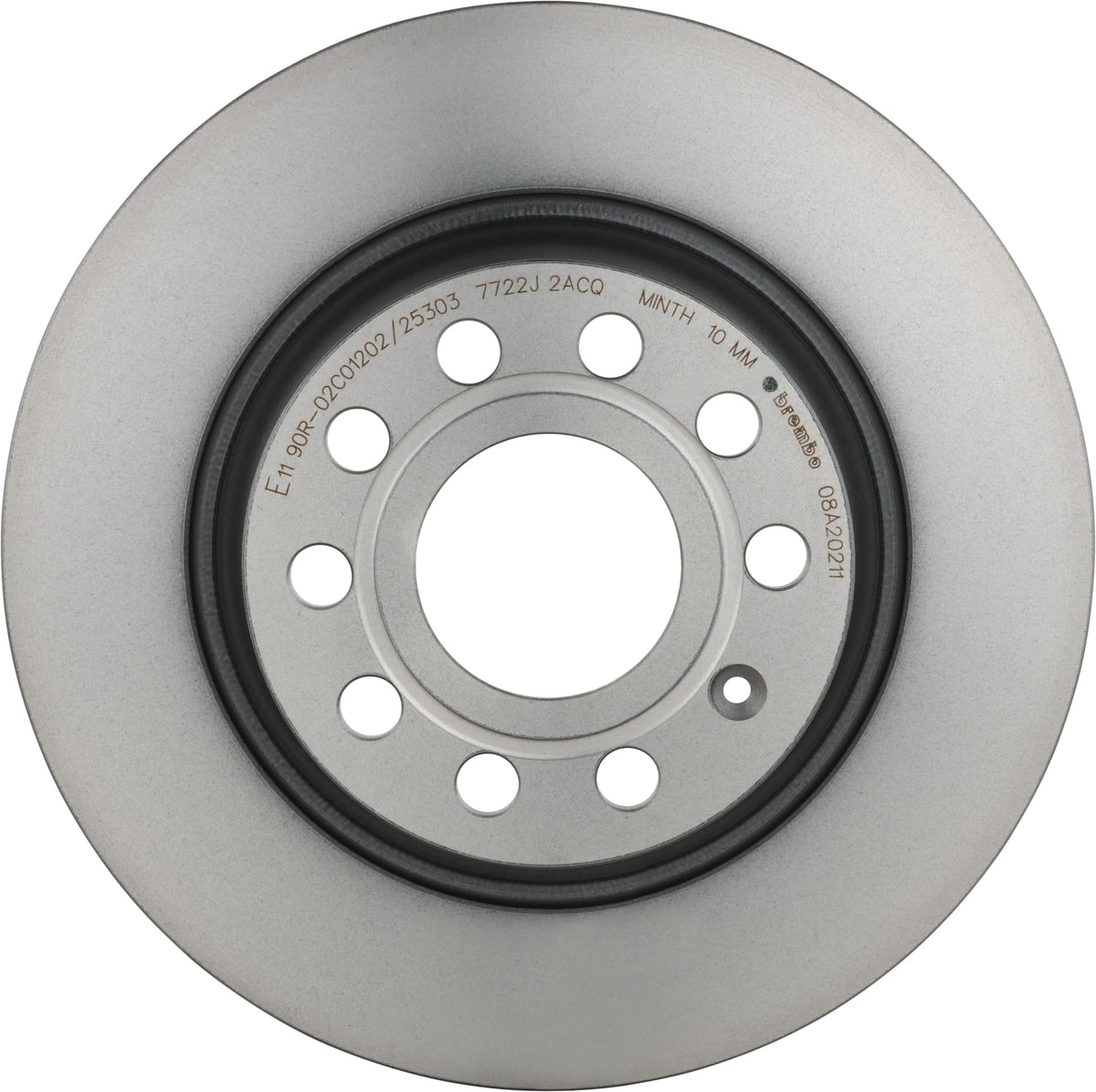 BREMBO 08A20211C02 Brembo 08.A202.11 UV Coated solid Rear Brake Rotor AUDI/AUDI (FAW)/SEAT/SKODA/SKODA (SVW)/VW/VW (FAW)/VW (SVW) OE# 1K0615601AD