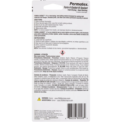 PERMATEX 80008 Permatex 80008 Form-A-Gasket #1 Sealant, 3 oz.