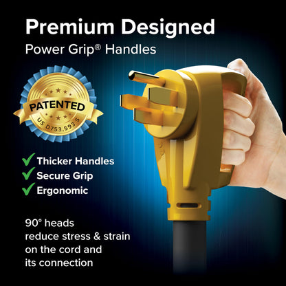 CAMCO 55195 Camco Power Grip 30-Ft 50-Amp RV Extension Cord -Rated for 125/250V/12,500W