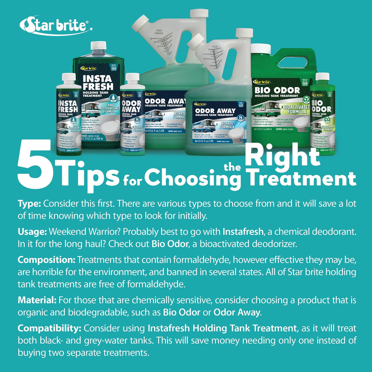 STAR BRITE 072832 STAR BRITE RV Instafresh Holding Tank Treatment, Pine Odor Eliminator