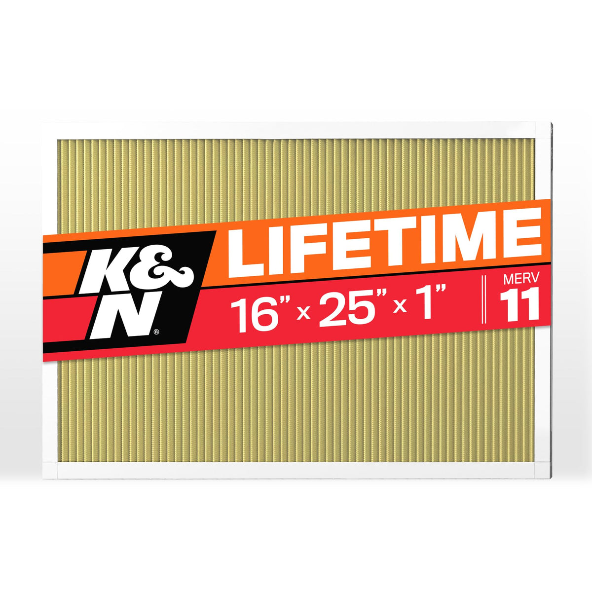 K&N FILTER HVC-11625 K&N 16x25x1 Air Filter, Merv 11, Washable Air Filter, the Last Furnace Filter You Will Ever Buy, Breathe Safely at Home or in the Office (Actual Dimensions .8 x 24.6 x 15.6 inches),1 Count (Pack of 1)