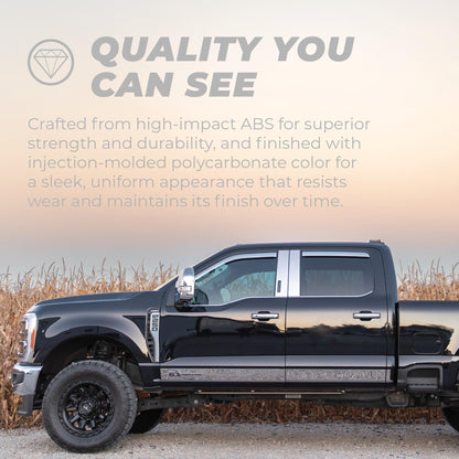 PUTCO 480242 Putco Element Chrome Window Deflectors Fits Chevy Silverado/GMC Sierra 1500 19-26, 2500/3500 20-27 - Set of 4 - in Channel Install