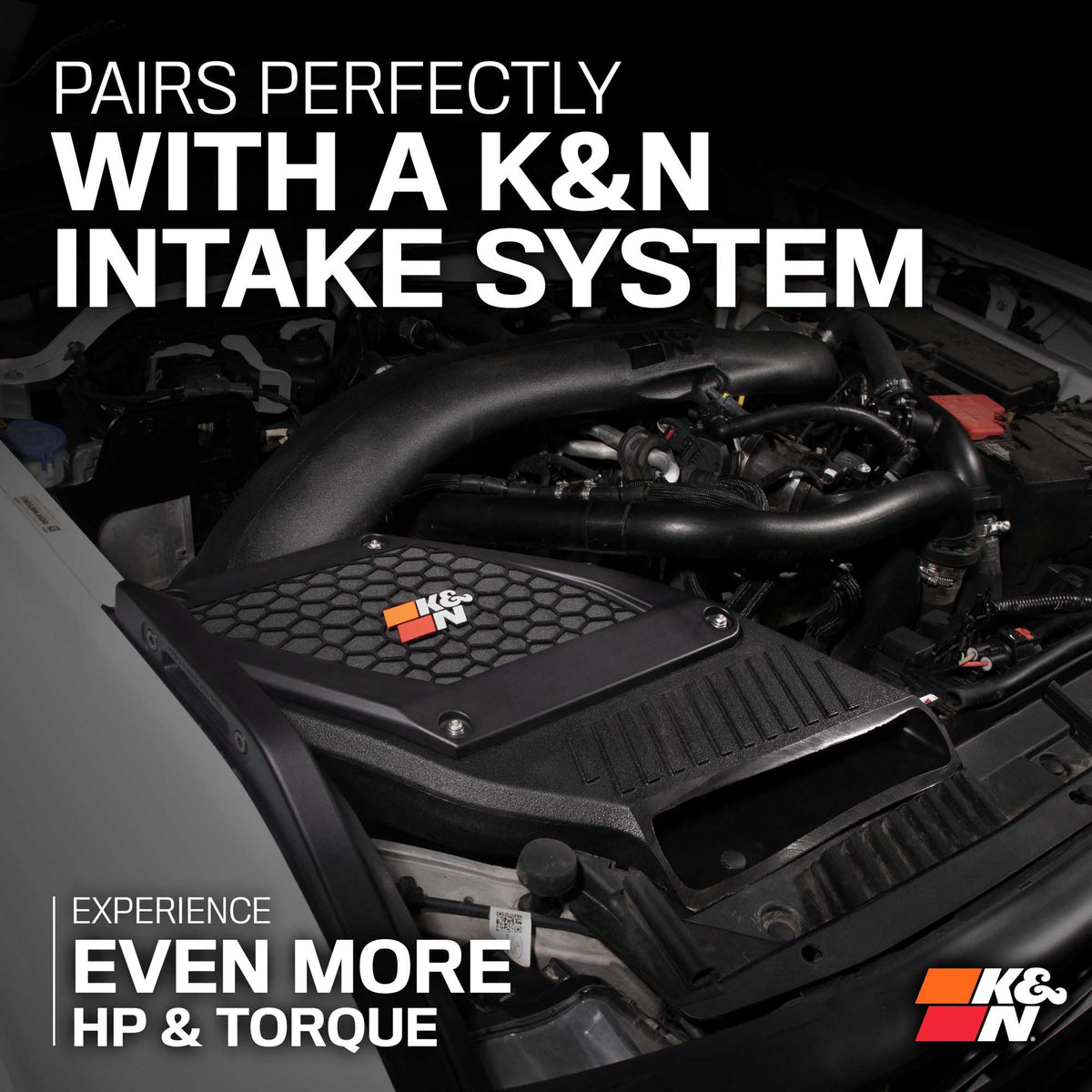 K&N FILTER 77-1020KC K&N Cold Air Intake System: High-Flow Air Filter, Increase Performance & Towing: Compatible with 2023-2024 Bronco Raptor, Ranger Raptor, 77-1020KC