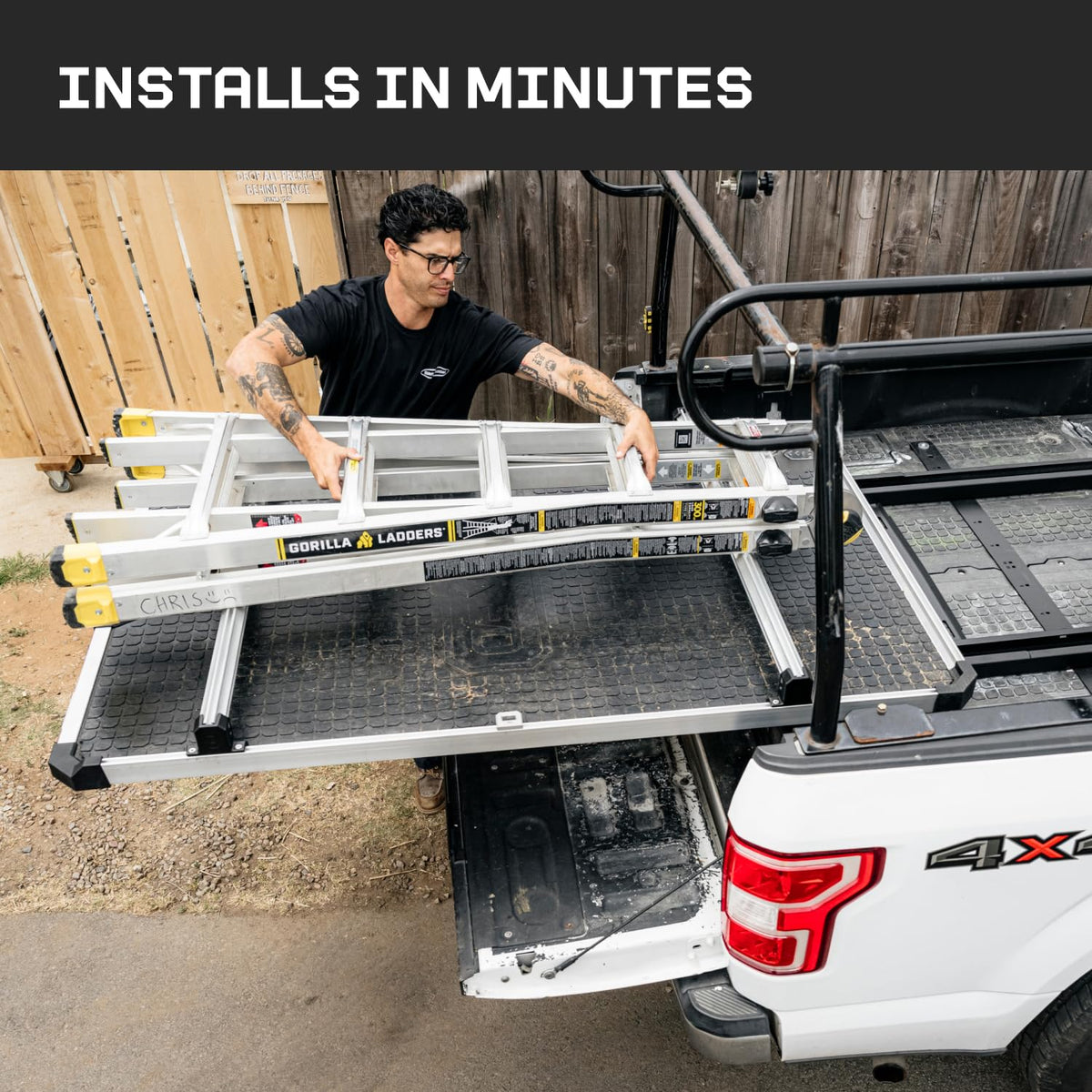 CARGOGLIDE C0055-2BAR46-ALM Double Cross Bar Kit for 46" CargoGlide | Includes 2 Cross Bars and 2 Footer Kits | for Service Body Truck Only