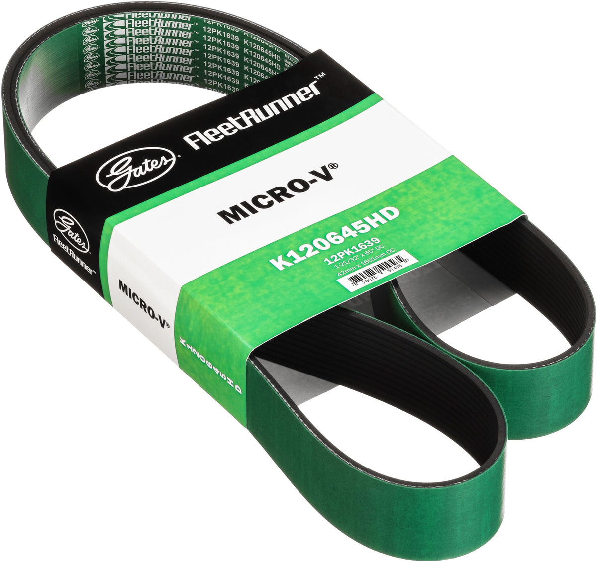 Gates K120645HD FleetRunner Micro-V Serpentine Drive Belt
