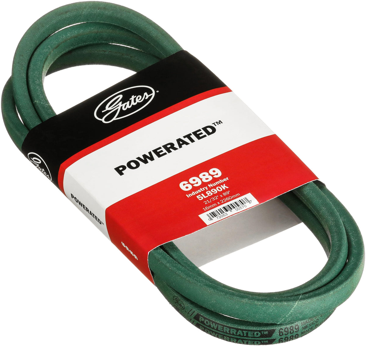 Gates 6989 " PoweRated V-Belt, 5L Section, 21/32"" Width