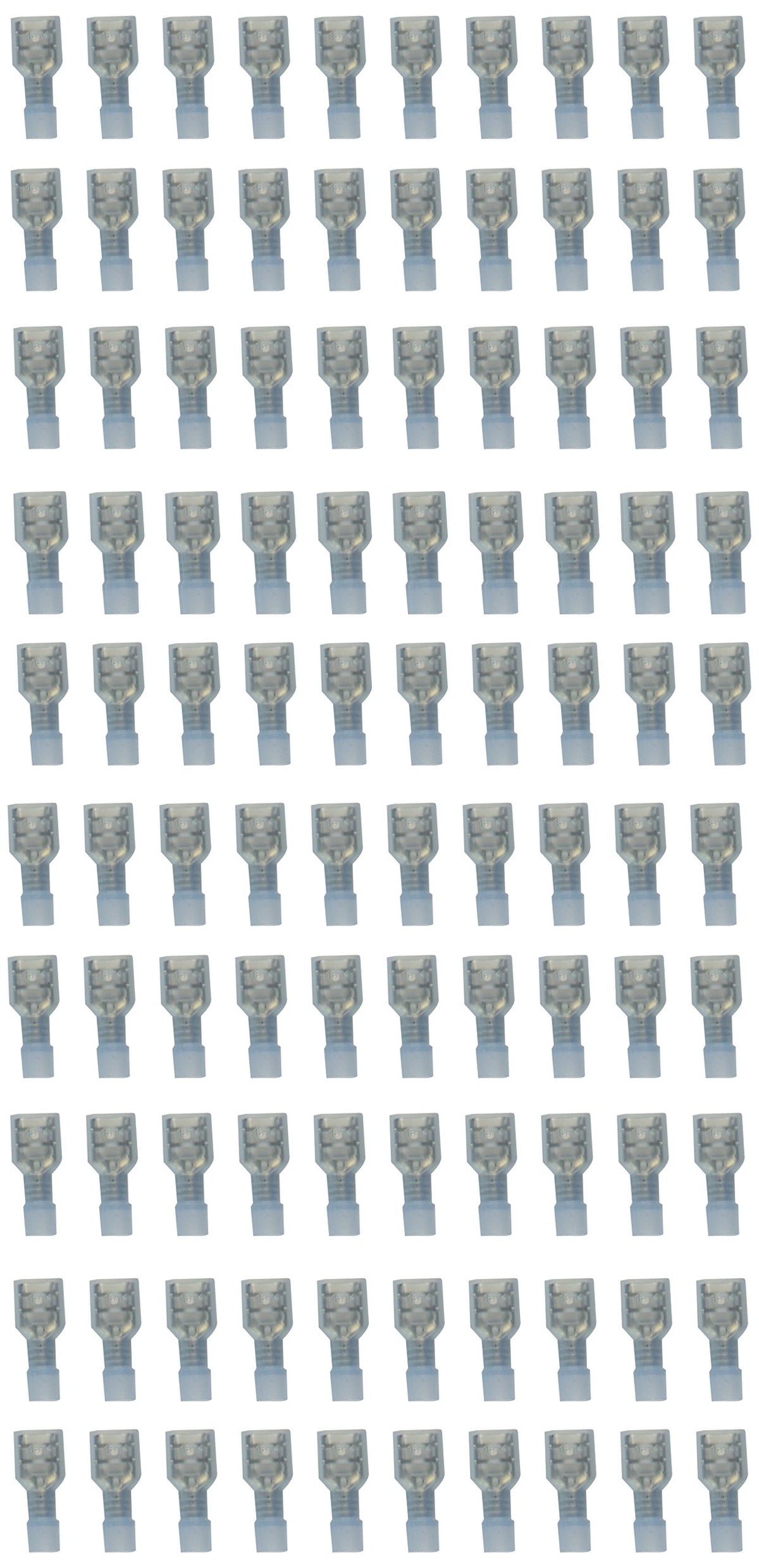 WIRTHCO 80250 American Terminal 80250 Nylon .25" Fully Insulated Quick-Disconnect Terminals, 100 Pack (16-14 Gauge, Female)