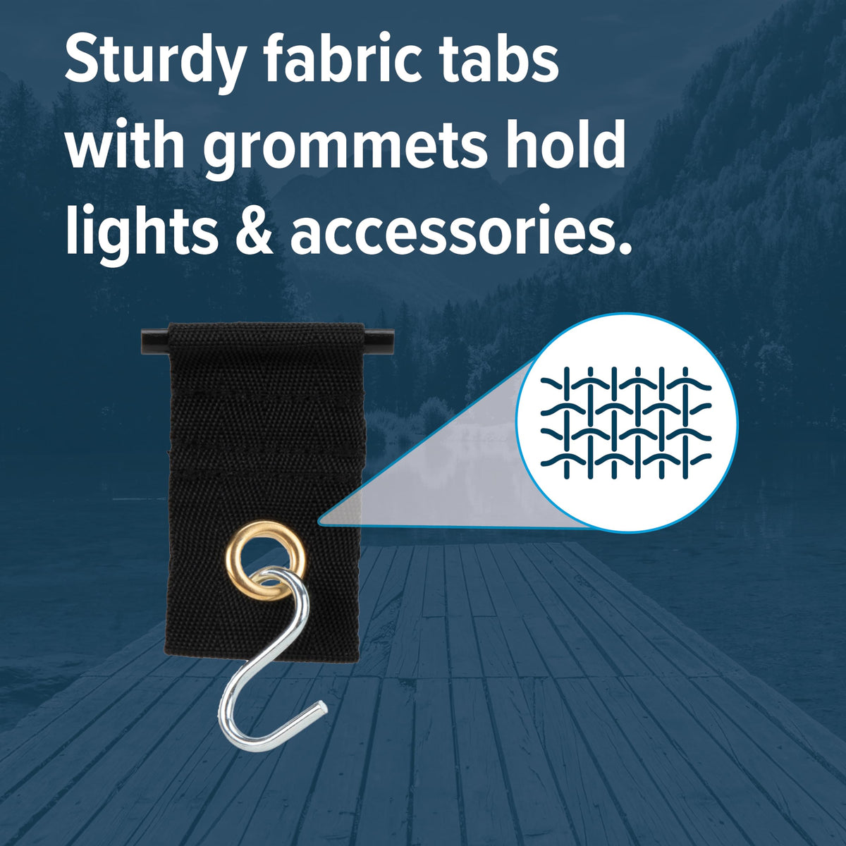 CAMCO 42733 Camco 42733 Fabric Party Light Holders, Black, 7 Pack