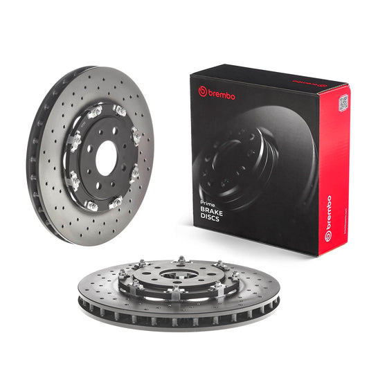 BREMBO 09B08513C02 Brembo 09.B085.13 Floating two piece UV Coated Pillar Vented drilled Brake Rotor ABARTH OE# 51885455