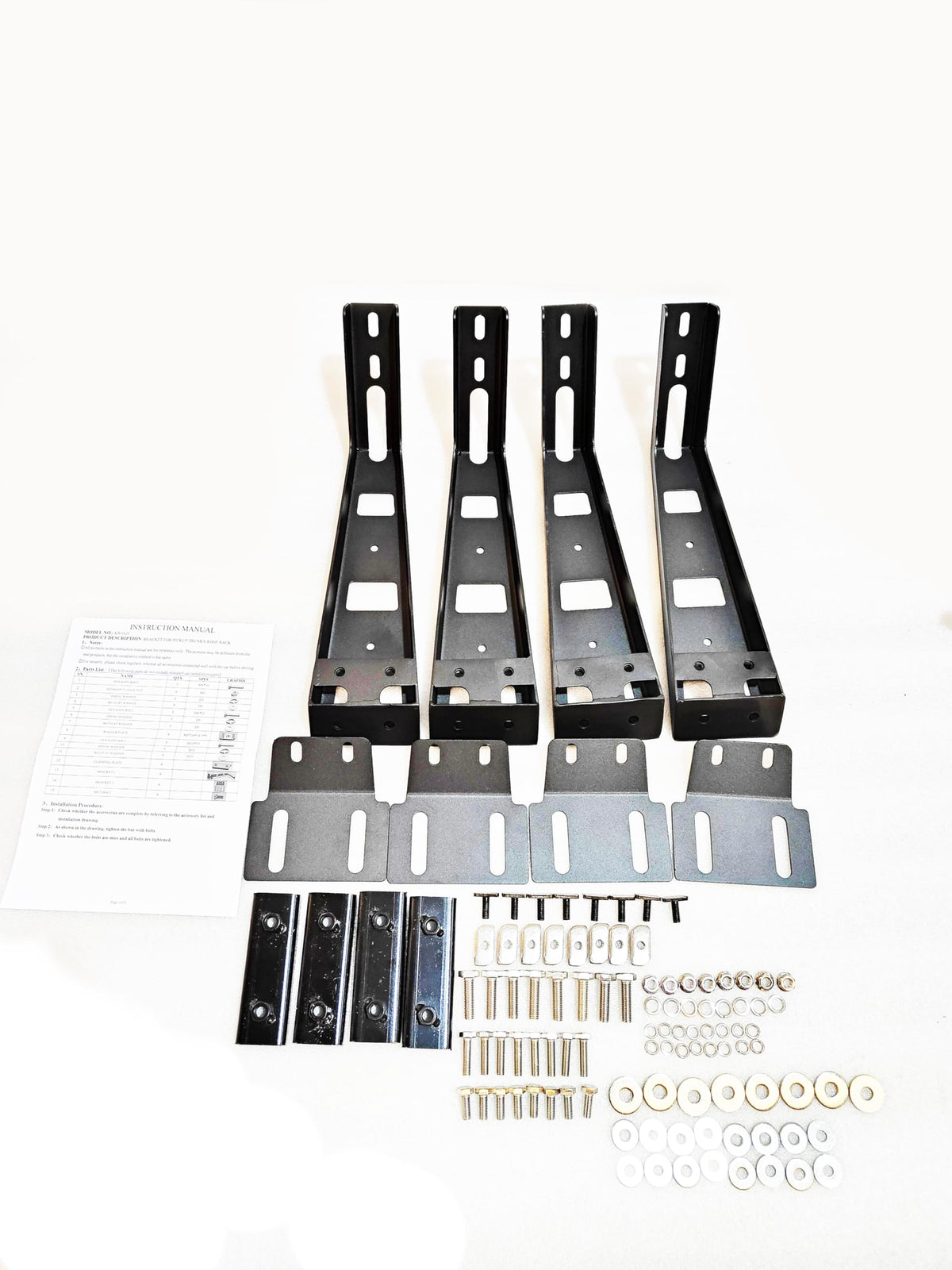 Black Horse Off Road WHPB401 Black Horse Off Road Roof Rack with Brackets Aluminum 62.9921x56.10 inches Loading Capacity 660 pounds Compatible with All trucks-WHPB401