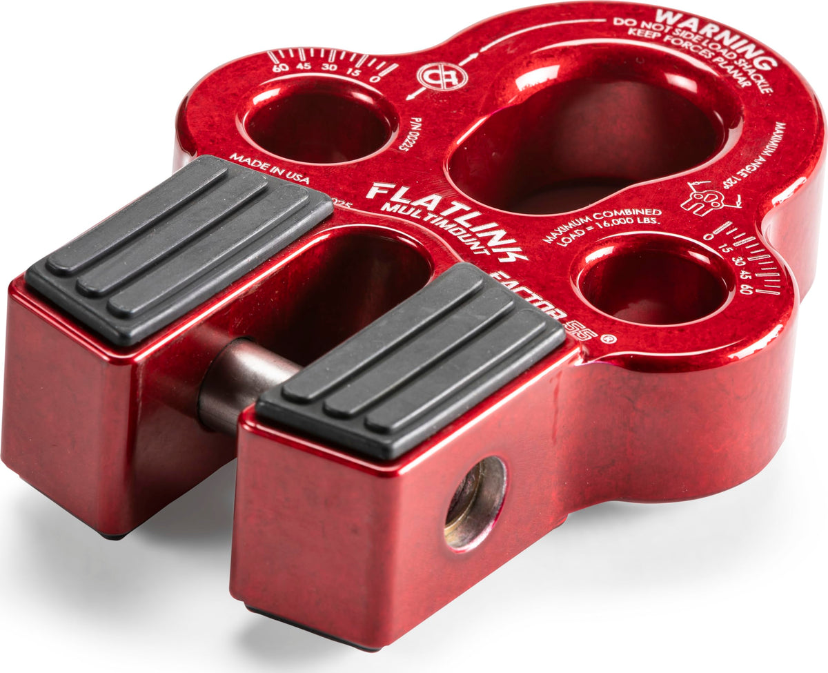 FACTOR 55 00225-01 Factor 55 Flatlink Multi-Mount Winch Cable Shackle Mount, Designed for Steel Cables and Synthetic Winch Ropes with Load Capacity: 16,000 lbs - Red