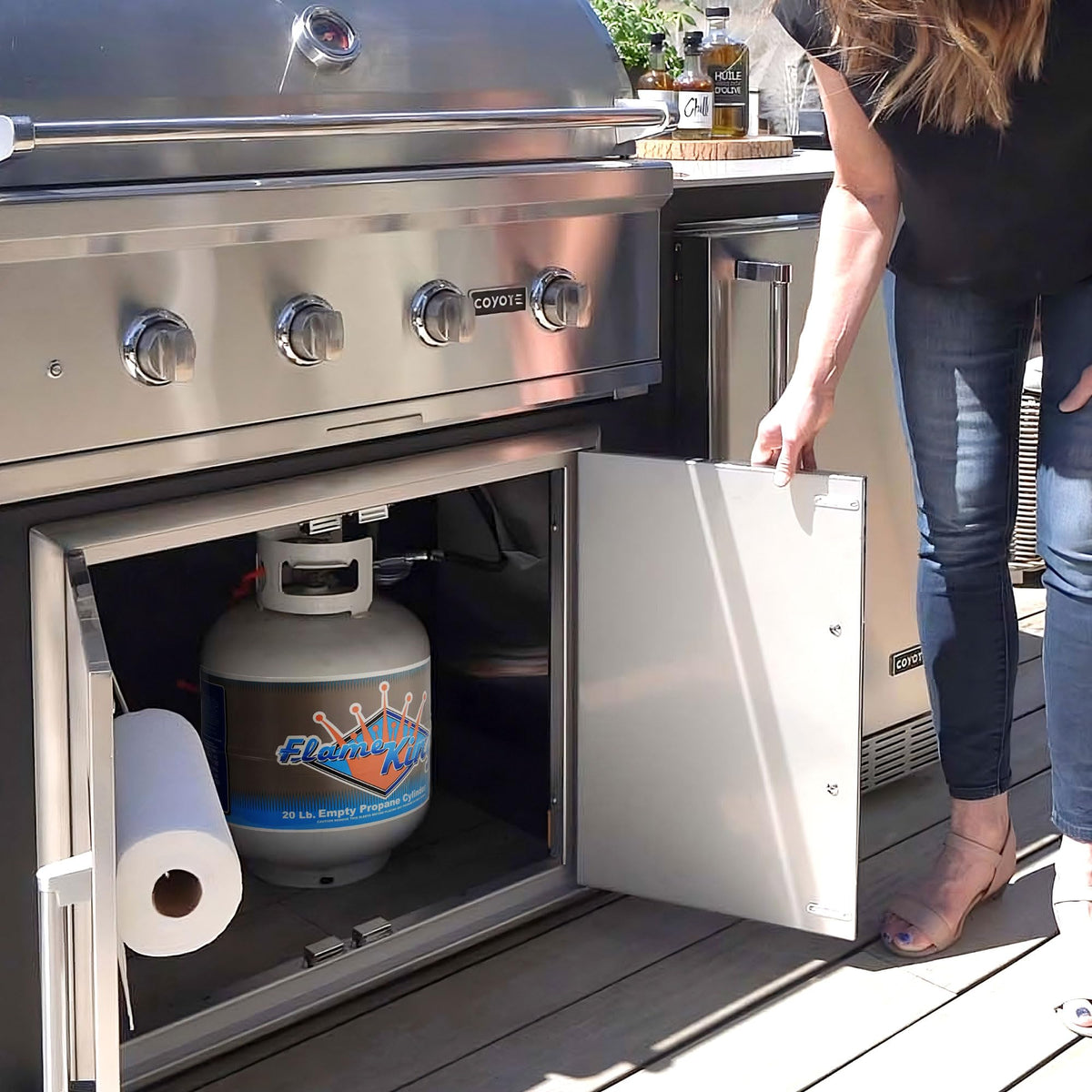 FLAME KING YSN201 Flame King YSN-201 20-Pound Steel Propane Tank Cylinder with Type 1 OPD Valve, White