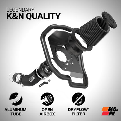 K&N FILTER 71-9042 K&N Cold Air Intake System: Dry-Flow Air Filter, Increase Performance & Towing: Compatible with 2022-2024 TOYOTA: Sequoia, Tundra, 71-9042